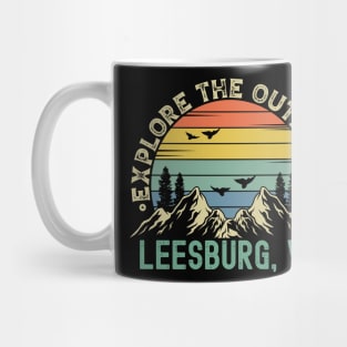 Leesburg, Virginia - Explore The Outdoors - Leesburg, VA Colorful Vintage Sunset Mug